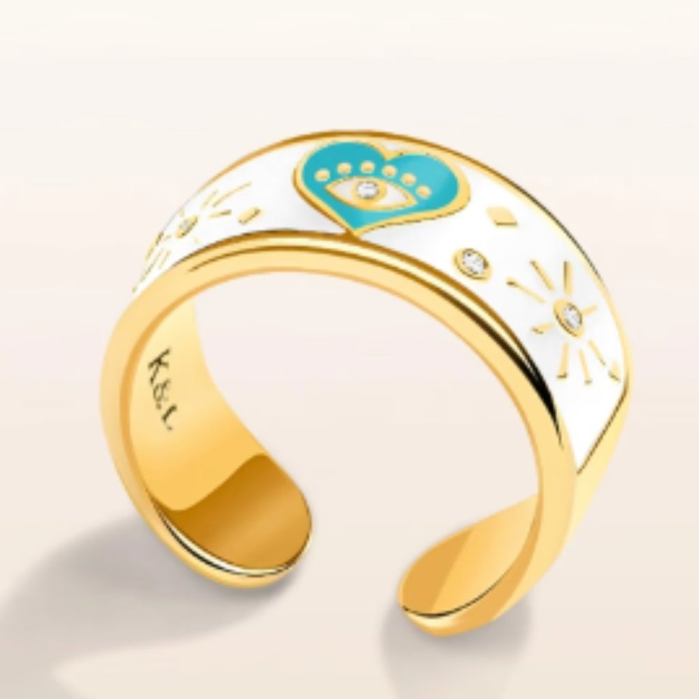 Karma and Luck Boundless Love💙 Diamond & Blue Topaz Size Ring 7